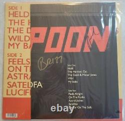 SIGNED POSTER Spoon Lucifer On The Sofa Cream with Orange Splatter Dinked LP