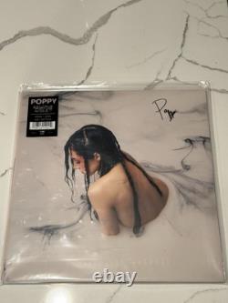 SIGNED Poppy Negative Spaces Half White / Pink Split Vinyl Record LP AUTOGRAPHED