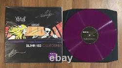 SIGNED blink 182 California Purple color vinyl LP Rare record autographed