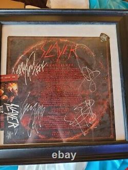 SLAYER signed vinyl album with vip ticket and used guitar pick