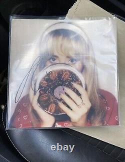 Sabrina Carpenter Fruitcake OLIVE GREEN SIGNED Vinyl Record With Poster In Hand