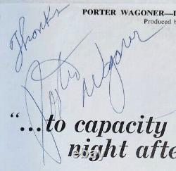 Signed Porter Wagoner In Person Recorded Live Vinyl Record W7350A