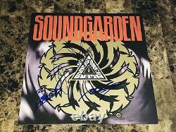 Soundgarden Rare Band Signed Badmotorfinger Vinyl Record Chris Cornell + BAS LOA