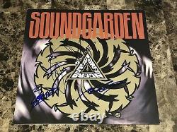 Soundgarden Rare Band Signed Badmotorfinger Vinyl Record Chris Cornell + BAS LOA