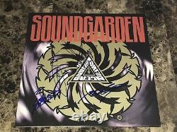 Soundgarden Rare Band Signed Badmotorfinger Vinyl Record Chris Cornell + BAS LOA