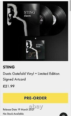 Sting SIGNED Duets Artcard LP Gatefold Vinyl Album Limited Editon Pre Order New