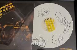 Stryper Band Signed Soldiers Under Command Ltd Ed white vinyl with picks & pass