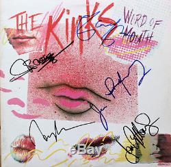 THE KINKS Word Of Mouth Signed Vinyl Record by all 5 Dave & Ray Davies Mick Jim+