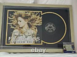 Taylor Swift Autographed Signed Fearless LP Record Vinyl COA Framed