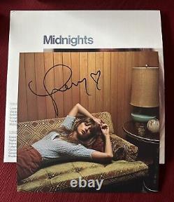 Taylor Swift Midnights SIGNED Moonstone Blue Vinyl LP Autographed with HEART NEW