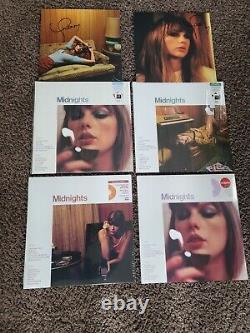 Taylor Swift Midnights Vinyl Set Of 4. 2 Signed Photos 1 with Heart
