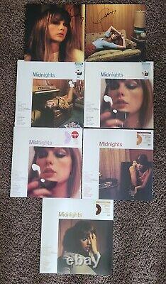 Taylor Swift Midnights Vinyl Set Of 5. 2 Signed Photos 1 with Heart