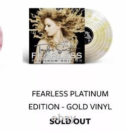 Taylor Swift Signed Fearless Vinyl LP Autographed Gold Record Rare 1/250