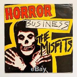 The Misfits Horror Business SIGNED Original 45rpm Yellow Vinyl 1979 PL1009 Punk