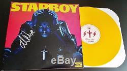The Weeknd Signed Starboy Vinyl Lp Exclusive Yellow Colored Record +coa Abel
