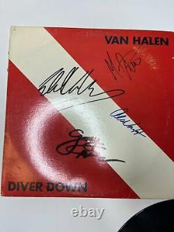 Van Halen Diver Down Signed Lp Original Vinyl All 4 Eddie Very Rare Autographed