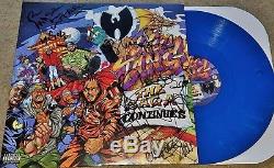 Wu Tang Clan Signed Vinyl Lp Record +coa Rare The Saga Continues Blue Color